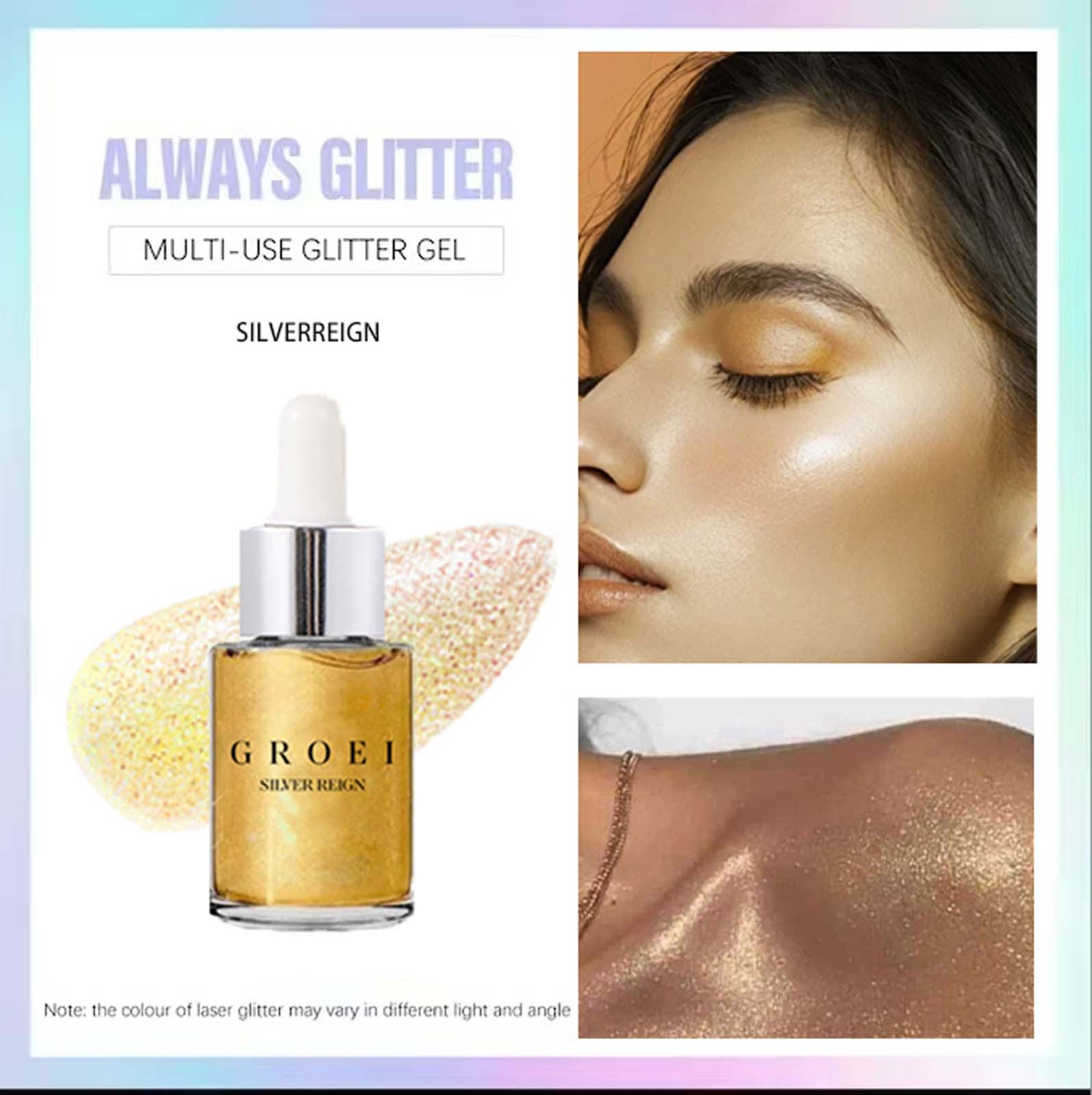 Clearance \u0026 Promo, Illuminating Glitter Serum for Body Radiance – Shimmering Glow Serum, Long-Lasting Hydration, Perfect for Highlighting Body, Lightweight and Non-Greasy, 30ml | Plastic, D